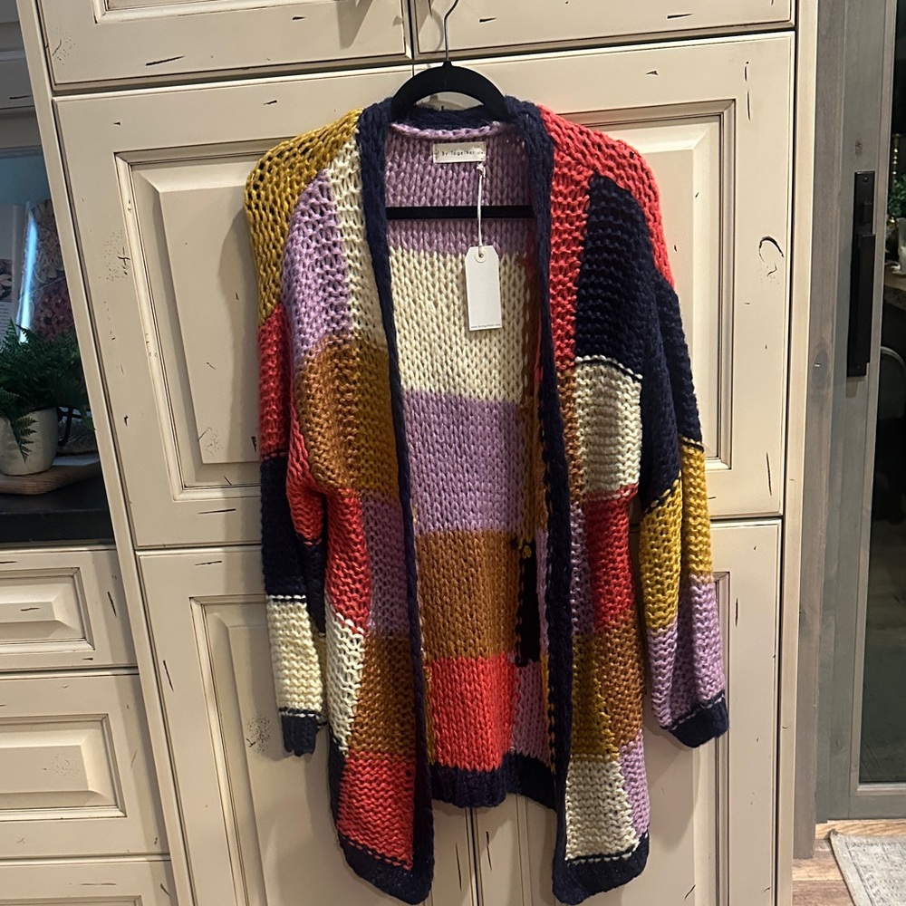 By Together Multicolor Patchwork Cardigan